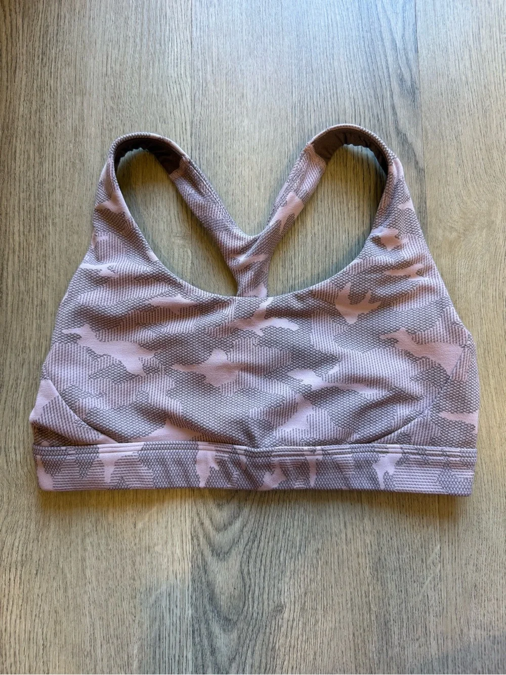 Athleta Camo Mauve Razorback Sports Bra